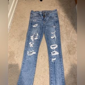 American Eagle next level stretch distressed skinny jeans